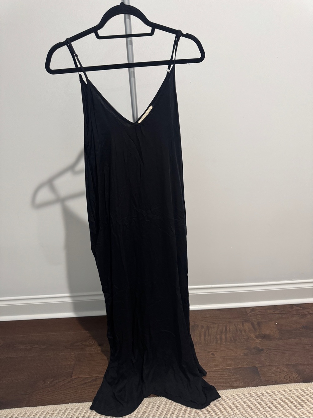 lovestitch Black Slip Maxi Dress with Adjustable Straps
